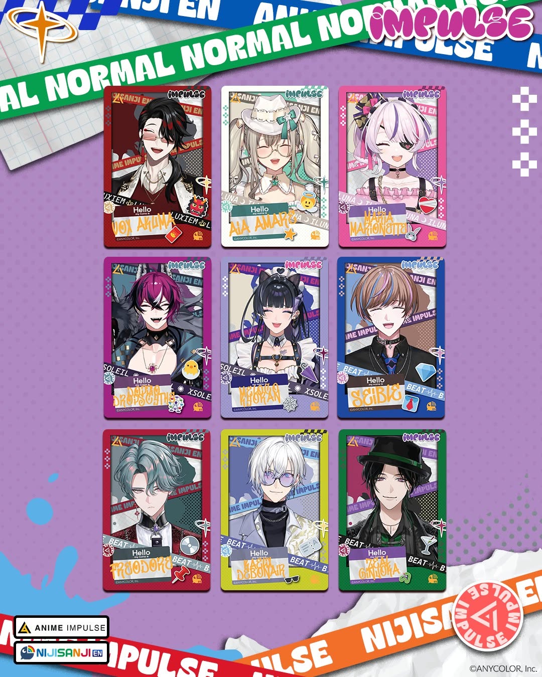 NIJISANJI EN X ANIME Impulse Random Photocard Series 3 (LIMIT 50 - Read Description)
